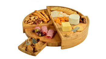 Multi Level Bamboo Board with 3 Cheese Tools